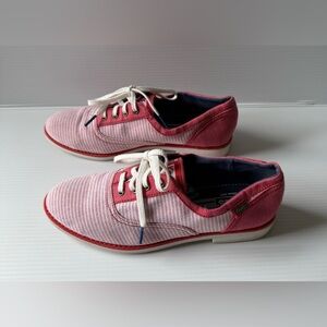 Women's Keds Sneakers, Red and White, Size 7.5